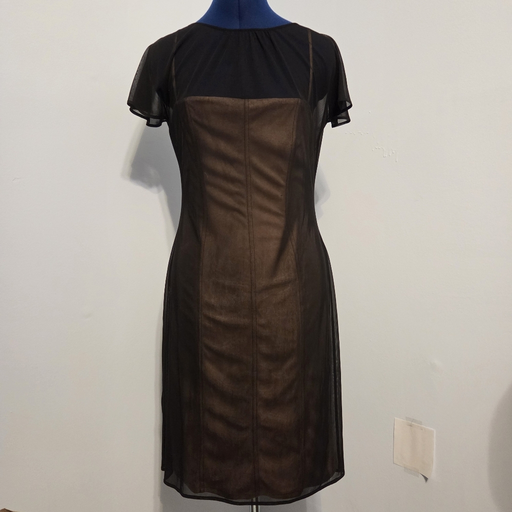 Black Sheer Mesh Mini Dress Size M
